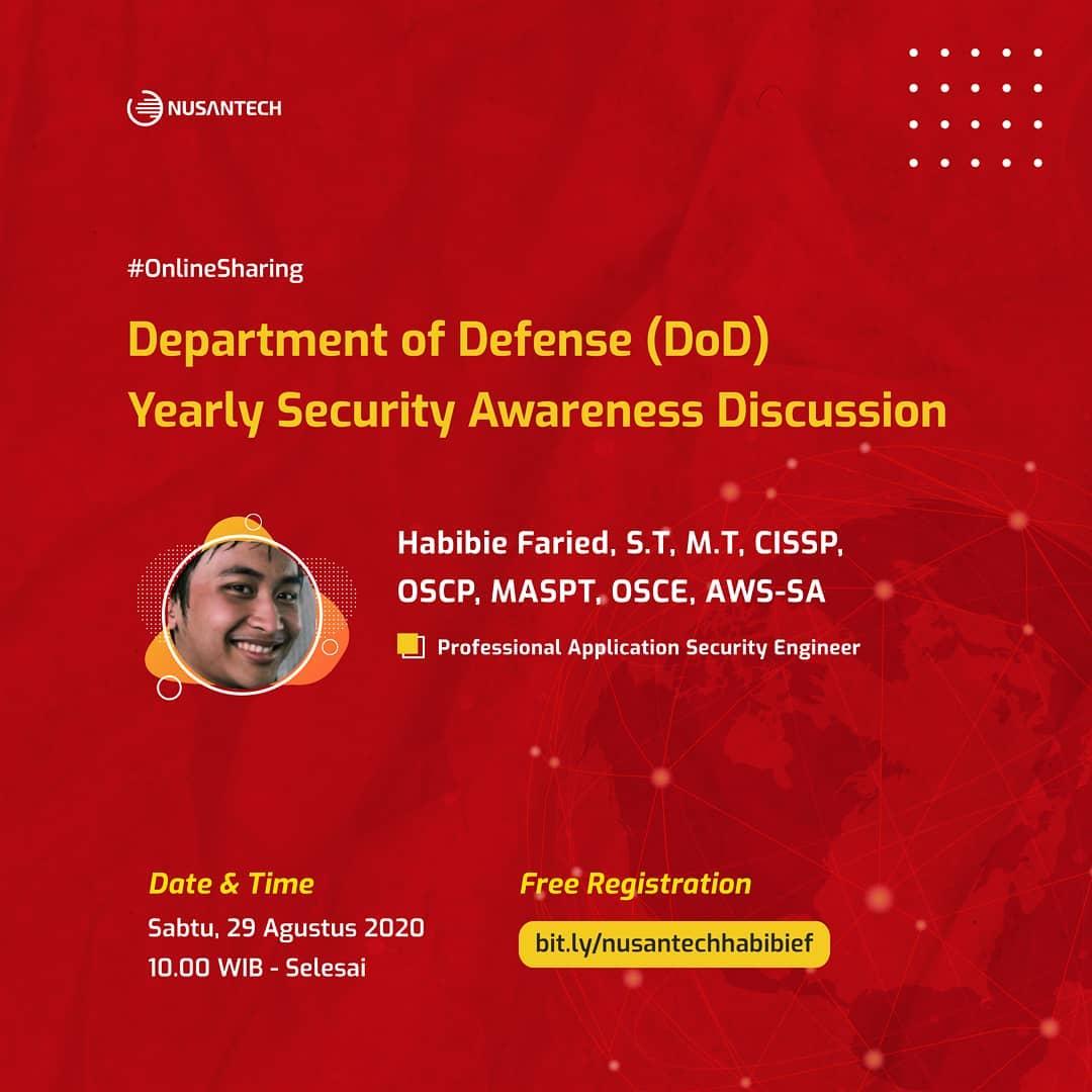 Department of Defense (DoD) Yearly Security Awareness Discussion